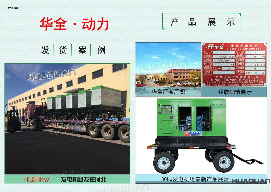 華全動力5臺30kw發(fā)電機組于6月5日發(fā)往河北